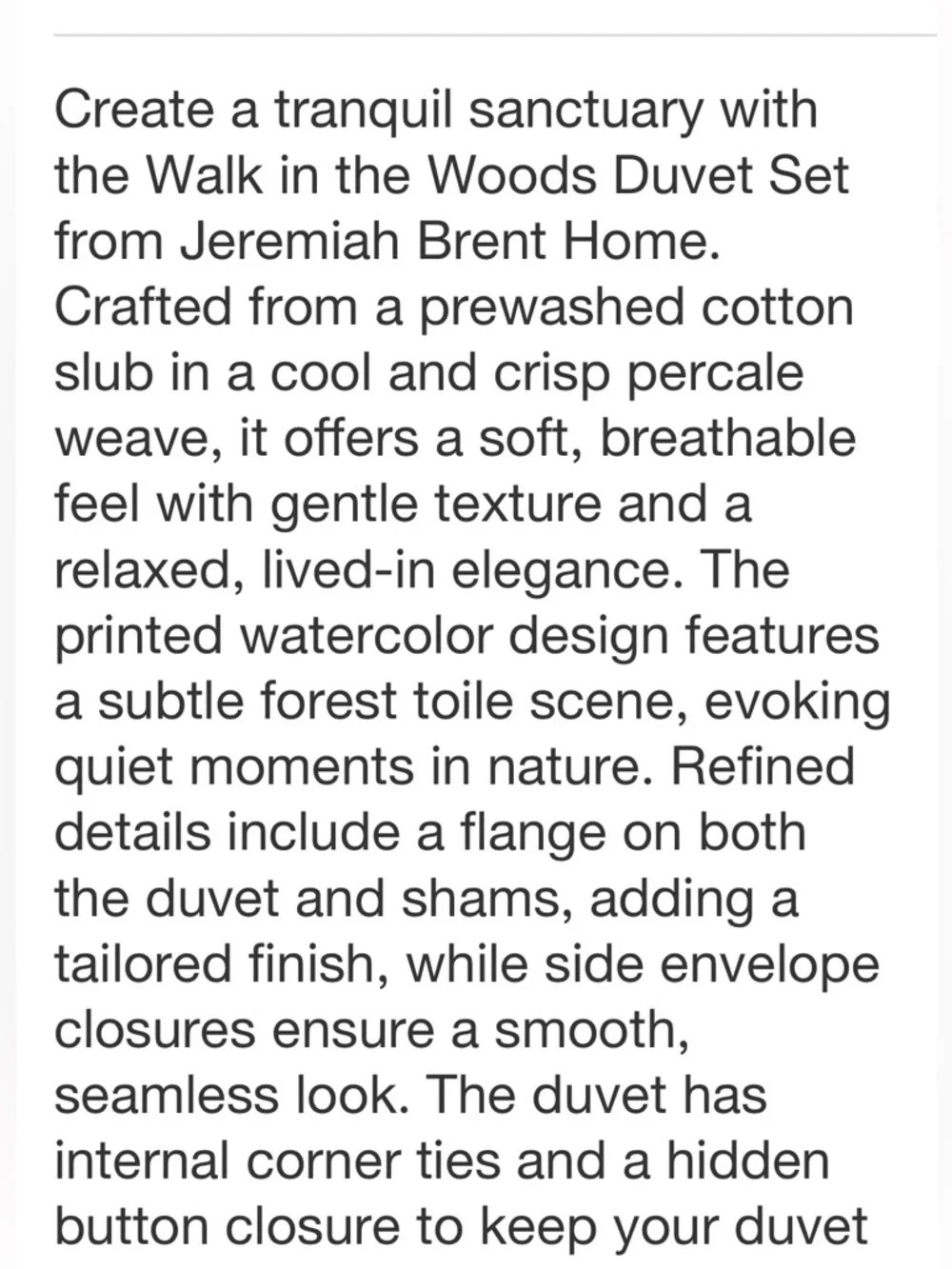 JEREMIAH BRENT NWT 3pc King 'Walk in the Woods' Cotton Duvet Set Brown -king